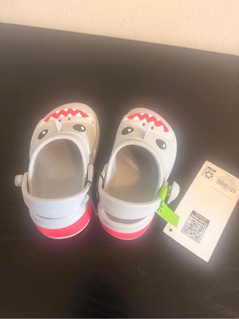 Kids Shark Face Slip-On Clogs in White
